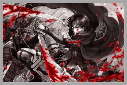 Attack on Titan Anime Poster, Captain Levi poster For Gaming Room ,Shingeki  ni Kyojin Self Adhesive Anime Poster, Animation Poster, Laminated Anime  Poster 3D Poster - Animation & Cartoons posters in India -