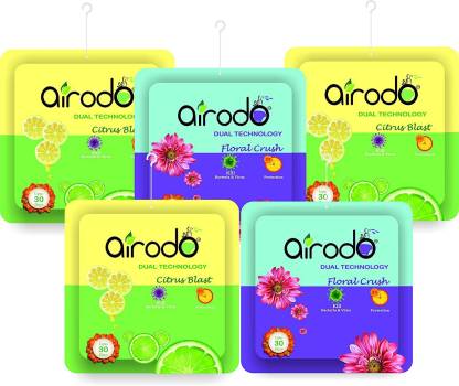 AIRODO Air Freshener Power Pocket Gel | Luxury Fragrance Booster | Assorted Mix Scents Refill  (5 x 10 g)