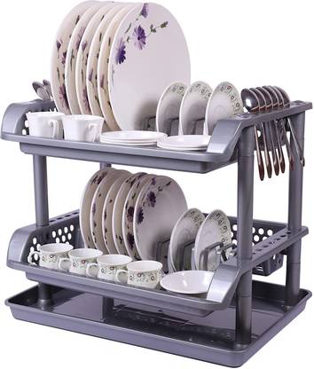 Lyrovo 2 Tire Dish Drainer Basket Kitchen Kitchen Utensils ...