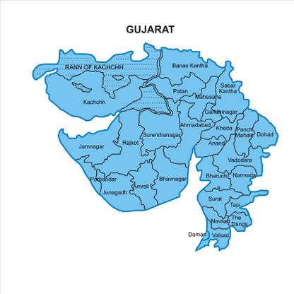 Gujarat Map Photo Paper Print Poster Photographic Paper 12 ...