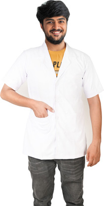white lab coat half sleeve