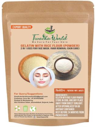 Twacha world Gelatin with Rice Powder (2 in 1 Uses) for DIY Face/Peel Off  Mask /Hair Removal - Price in India, Buy Twacha world Gelatin with Rice  Powder (2 in 1 Uses)