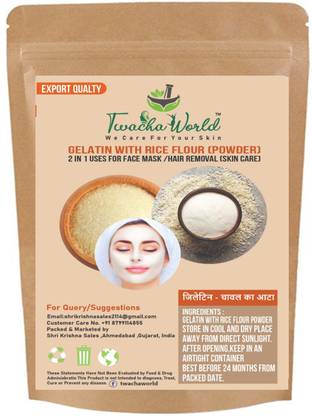 Twacha world Gelatin with Rice Powder (2 in 1 Uses) for DIY Face/Peel Off Mask /Hair Removal - Price in India, Buy Twacha world Gelatin with Rice Powder (2 in 1 Uses) Twacha world Gelatin with Rice Powder (2 in 1 Uses) for DIY Face/Peel Off Mask /Hair Removal - Price in India, Buy Twacha world Gelatin with Rice Powder (2 in 1 Uses)