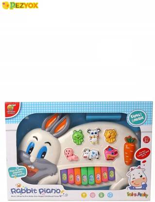 PEZYOX Rabbits Musical Piano with 3 Modes Animal Sounds, Flashing Lights -  Rabbits Musical Piano with 3 Modes Animal Sounds, Flashing Lights . Buy  RABBIT PIANO toys in India. shop for PEZYOX