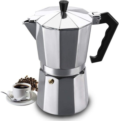 Italian Espresso Stove Top Coffee Maker Pot 3 Cup Black 