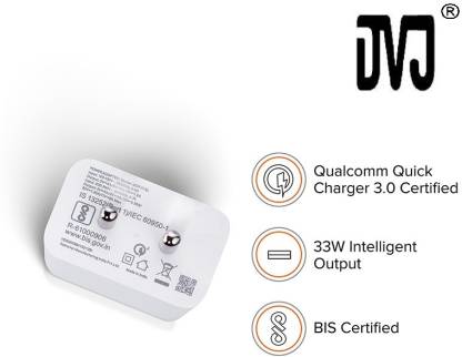 waarom kosten manipuleren DVJ 33 W Qualcomm 3.0 Mobile Mi 33W soniccharge 2.0 Fast Charger for redmi  k20 pro k 20, Note 8 pro Charger with Detachable Cable - DVJ : Flipkart.com