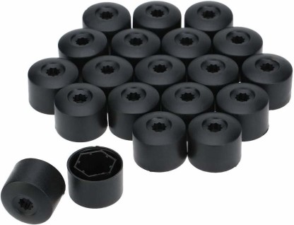 Sourcingmap 20pcs 17mm White Plastic Wheel Lug Nut Bolt Cover Caps with Removal Tool for Car 