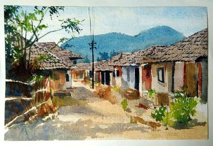 Digital Painting Indian village The India Satire poste wallpaper on fine  art paper 13x19 Fine Art Print - Art & Paintings posters in India - Buy  art, film, design, movie, music, nature