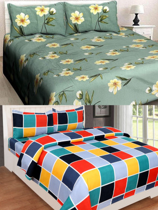 Buy 220 TC Cotton Double Bedsheet 