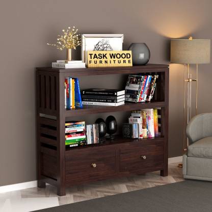 Taskwood Furniture Solid Wood Semi Open, Open Solid Wood Bookcase