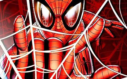 SPIDERMAN COMIC WALLPAPER ON FINE ART HD PICTURE Fine Art Print - Animation  & Cartoons posters in India - Buy art, film, design, movie, music, nature  and educational paintings/wallpapers at 