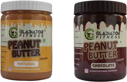 Gladiator Fitness Chocolate Crunchy & Natural Creamy Peanut ...
