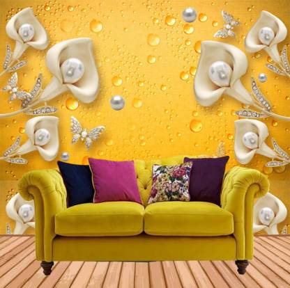 HD PRINT HOUSE Decorative Yellow Wallpaper Price in India - Buy HD PRINT  HOUSE Decorative Yellow Wallpaper online at 