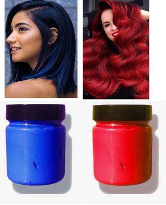 GFSU Washable New Hair Color Wax Blue/Red Pack Of 2 , Red, Royal Blue -  Price in India, Buy GFSU Washable New Hair Color Wax Blue/Red Pack Of 2 ,  Red, Royal