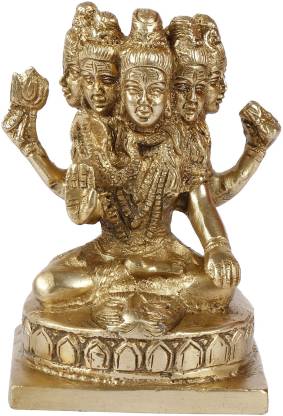 Kartique Brass Lord Shiva Idol Panchmukhi Shivji Five Face Shiva Murti for  Home Temple Decorative Showpiece  cm Price in India - Buy Kartique  Brass Lord Shiva Idol Panchmukhi Shivji Five