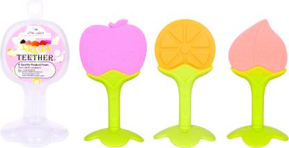 The Little Lookers ™ BPA Free Fruit Shaped Silicone Teether/Nibbler/Feeder/Fruit Teether for Babies (Saver Pack of 2) Teether