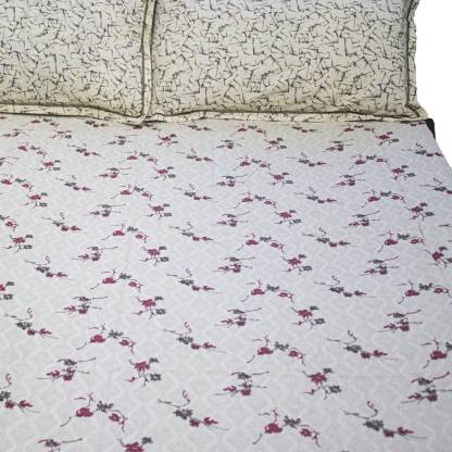 Klothyna 200 TC Cotton Queen Jaipuri Prints Flat Bedsheet