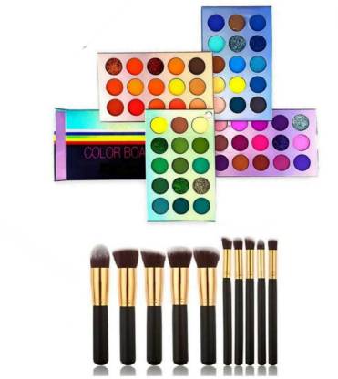 Plethora 60 Colors Board Bright Highly Pigment Eye Shadow, Long Lasting 28  g & 10 BLACK AND GOLD BRUSH Price in India - Buy Plethora 60 Colors Board  Bright Highly Pigment Eye