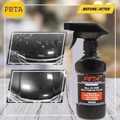 PBTA Liquid Car Polish for Bumper, Chrome Accent, Dashboard, Exterior, Leather, Headlight, Metal Parts, Tyres