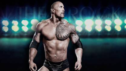 Wrestling WWE The Rock ON FINE ART PAPER HD QUALITY WALLPAPER POSTER Fine  Art Print - Sports posters in India - Buy art, film, design, movie, music,  nature and educational paintings/wallpapers at