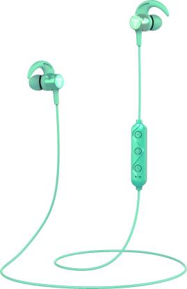 TECHFIRE N95- Hours Playtime with superior sound Neckband Headphone Bluetooth Headset  (Green, In the Ear)