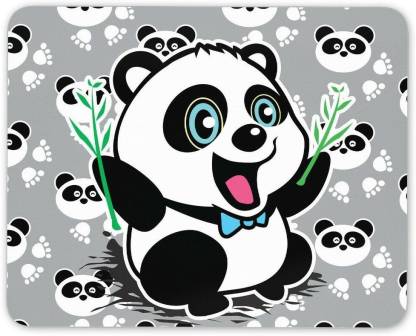 MIKKA Happy Panda Cartoon Character Mouse Mat Pad - Fun Animal Gift  Computer #14296 Mousepad - MIKKA : 