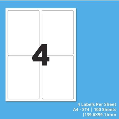 Aashirwad Creations Easyship Sticky Labels (A4 Size with 4 ...