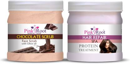 Pink Root Chocolate Scrub 500g with Hair Repair Spa Cream 500g Price in  India - Buy Pink Root Chocolate Scrub 500g with Hair Repair Spa Cream 500g  online at 