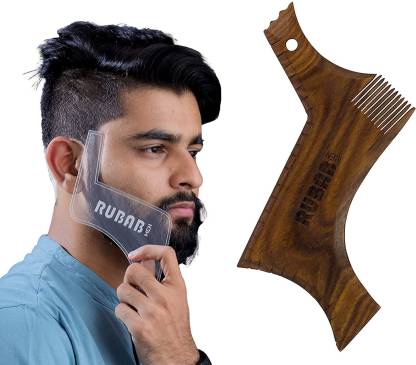 RUBAB MEN Beard Shaper With Comb - Beard Shaping Tool For The Perfect Beard  Line At Home (Premium Hand Crafted Sheesham Wood) - Price in India, Buy  RUBAB MEN Beard Shaper With