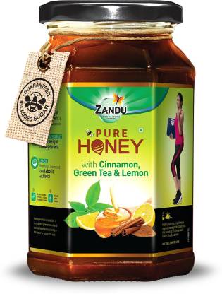 ZANDU Pure Honey with Cinnamon, Green Tea and Lemon