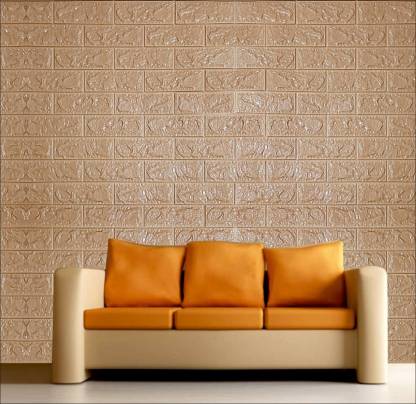 Cabana Homes 3D Brick Large Self Adhesive 3D Brick Wallpaper Use For Home,  Office, Resturant Decorative Beige Wallpaper Price in India - Buy Cabana Homes  3D Brick Large Self Adhesive 3D Brick