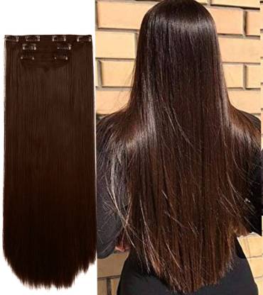 LHS -LUXURY HAIR STUDIO Human Clip in 3 Piece Set Straight 18Inch (Brown  Color) For Woman Hair Extension Price in India - Buy LHS -LUXURY HAIR  STUDIO Human Clip in 3 Piece