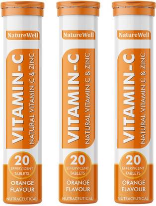 Naturewell Effervescent Tablet Vitamin C 1000mg Fizz Tablet for Glowing 