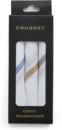 Crusset SV10004 [“White”] Handkerchief  (Pack of 3)