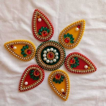 ar creations Acrylic Rangoli Diwali Rangoli (red yellow green ...