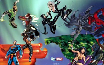 COM976 Comics DC Vs. Marvel Dc Vs Marvel Green Lantern Superman Wolverine  Iron Man Catwoman Black