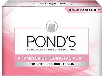 Sai POND'S Vitamin Skin Brightening Home Facial Kit - With Face wash, Scrub, Nourishing cream , Massage Cream, Mask & Finishing Cream 80 g