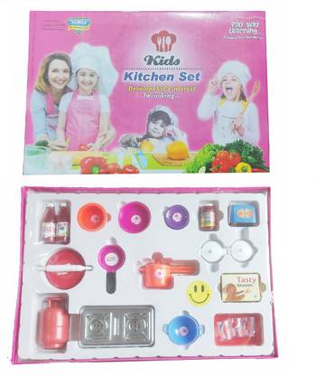 Bazaar Gali Kitchen Set with 16 Cooking Utensils for Kids Price in ...