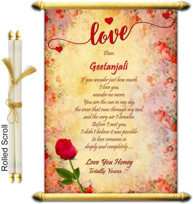 Midas Craft I Love You Geetanjali Wooden Scrolled Love Letter Quotes 01  Greeting Card Price in India - Buy Midas Craft I Love You Geetanjali Wooden  Scrolled Love Letter Quotes 01 Greeting