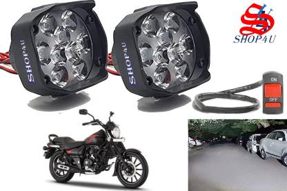 SHOP4U Waterproof 9 LED Fog Light with Switch for Bajaj Avenger Street 150 Headlight, Fog Lamp Motorbike LED for Bajaj (12 V, 15 W)