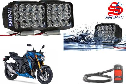 SHOP4U Waterproof 15 LED Fog Light with Switch for Suzuki GSX S1000 Headlight, Fog Lamp Motorbike LED for Suzuki (12 V, 15 W)