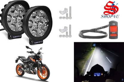 SHOP4U Waterproof 9 Cap LED Fog Light with Switch for KTM Duke 200 Headlight, Fog Lamp Motorbike LED for KTM (12 V, 15 W)