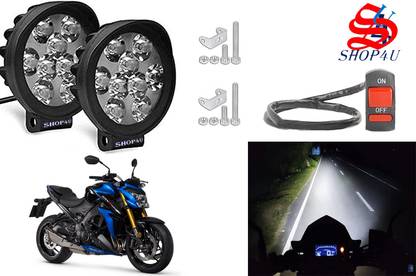 SHOP4U Waterproof 9 Cap LED Fog Light with Switch for Suzuki GSX S750 Headlight, Fog Lamp Motorbike LED for Suzuki (12 V, 15 W)