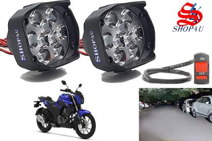 SHOP4U Waterproof 9 LED Fog Light with Switch for Yamaha FZS-FI V3 BS6 Headlight, Fog Lamp Motorbike LED for Yamaha (12 V, 15 W)