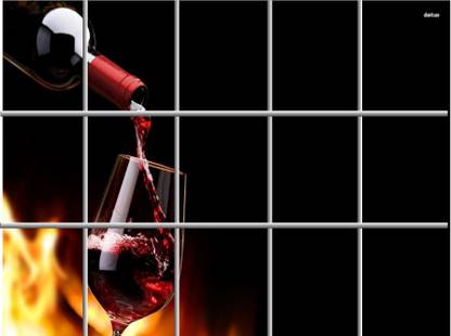 MADHUBAN DECOR 80 cm red wine Waterproof Kitchen Sticker (Multicolor PVC Vinyl) Self Adhesive Sticker