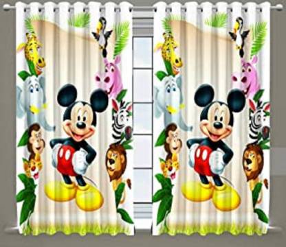 Polyester Room Darkening Window Curtain, Mickey Mouse Room Darkening Curtains
