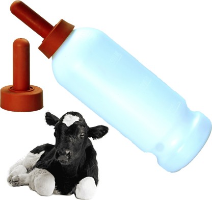 Calf Milk Feeder Bottle with Nipple 2L Calf Nursing Bottle Set w/ Nipple 