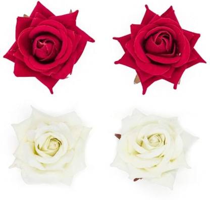 Pink Planet Artificial rose flowers hair clips for women' and Girls, set of  4(Red and White) Hair Clip Price in India - Buy Pink Planet Artificial rose  flowers hair clips for women'