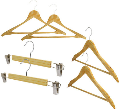 Pant Hanger Smooth Wooden Dress Pack 