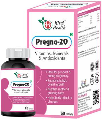 Hiral Health Pregna-20 | Blend of 20 Prenatal Vitamins ...